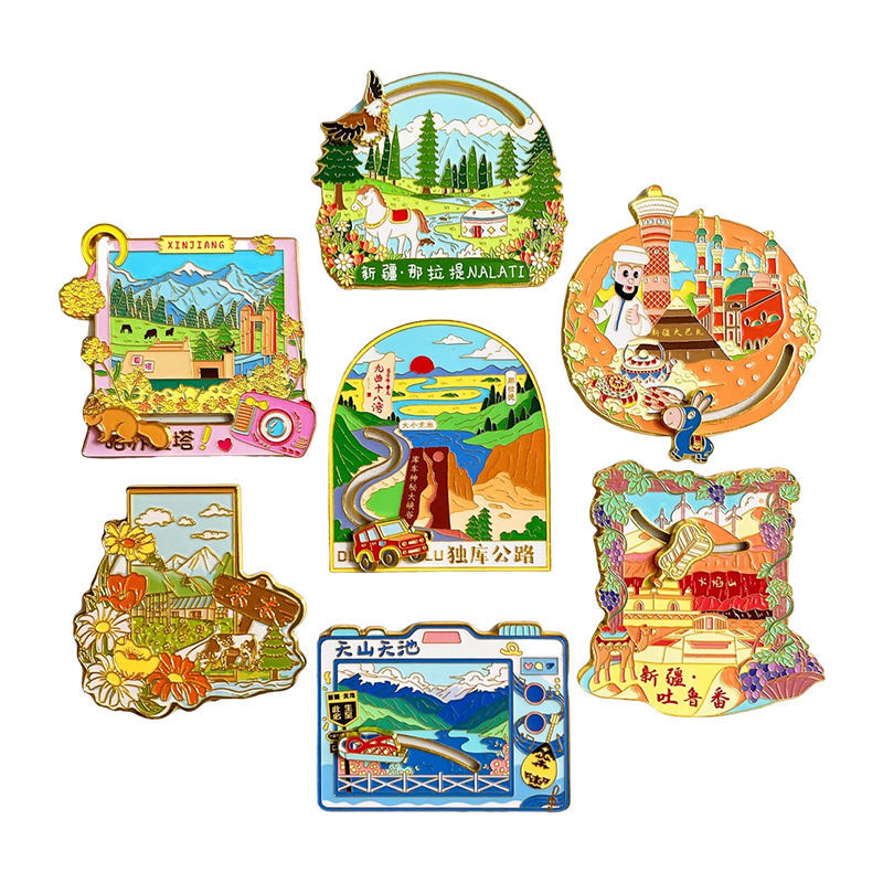 Custom Zinc Alloy Sports Medal with 3D Gold Finish and Souvenir Magnet
