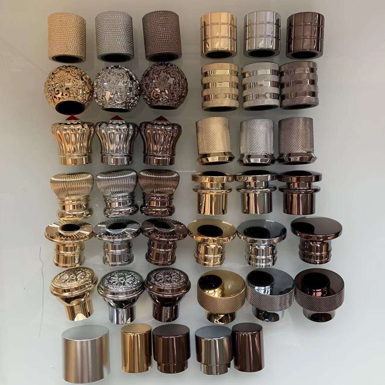 Zamac Perfume Cap Stripe Cylinder Zamac Perfume Cap, Factory Direct Supply, High End Zinc Alloy Closure for Perfume & Cosmetic Packaging