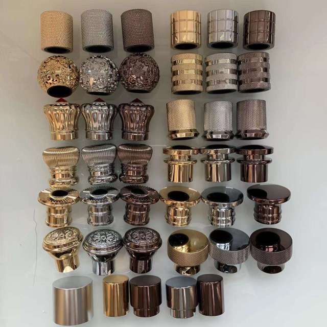 Zamac Perfume Cap Stripe Cylinder Zamac Perfume Cap, Factory Direct Supply, High End Zinc Alloy Closure for Perfume & Cosmetic Packaging