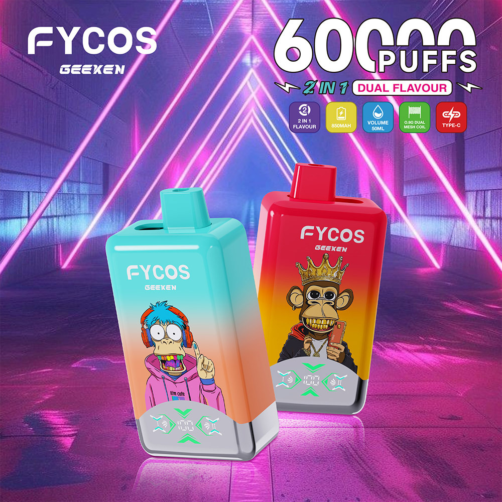 FYCOS Geeken 2-in-1 Flavor 60K Puffs Disposable Vape Pen Pre-Filling E Cigarette EU Warehouse Bulk Wholesale