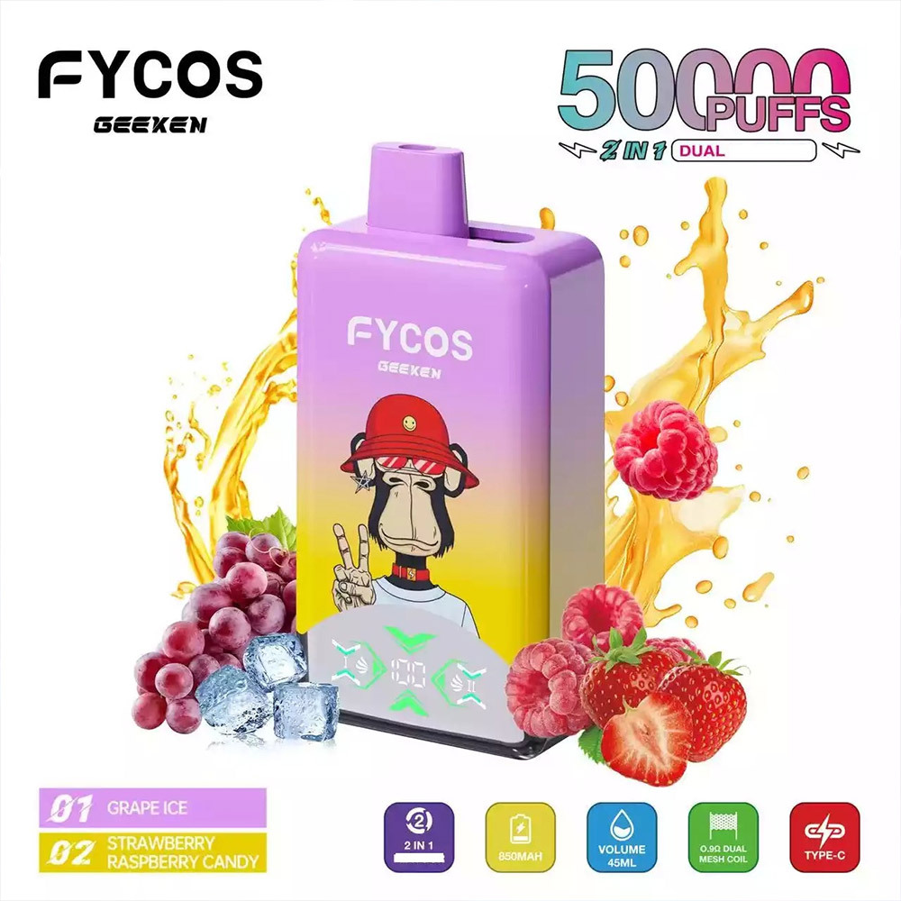 FYCOS Geeken 2-in-1 Flavor 60K Puffs Disposable Vape Pen Pre-Filling E Cigarette EU Warehouse Bulk Wholesale
