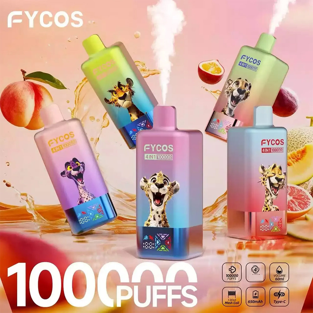 FYCOS 4-in-1 Flavor 100K Puffs Disposable Vape Pen Pre-Filling E Cigarette EU Warehouse Bulk Wholesale