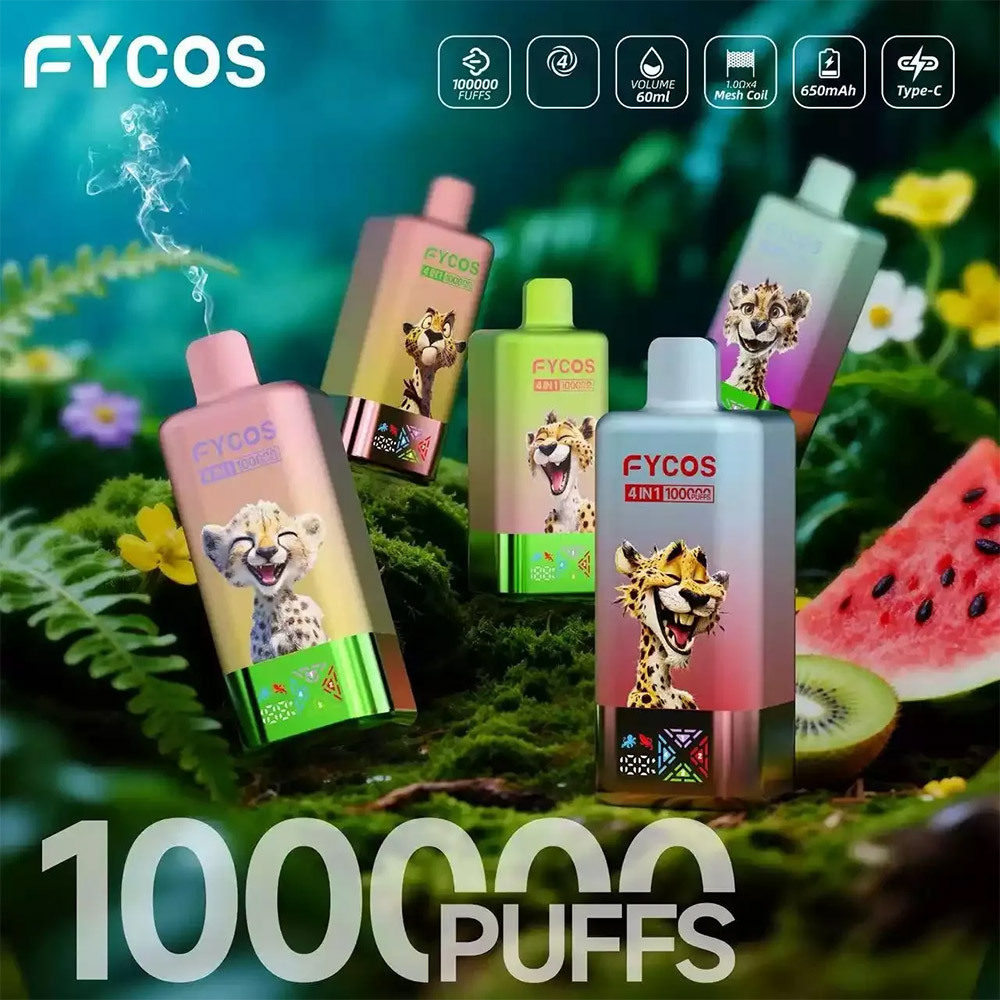 FYCOS 4-in-1 Flavor 100K Puffs Disposable Vape Pen Pre-Filling E Cigarette EU Warehouse Bulk Wholesale