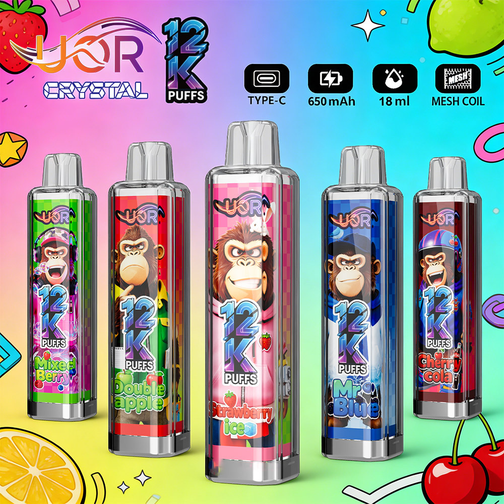 UOR Crystal 12K Puffs Disposable Vape Pen Pre-Filling E Cigarette EU Warehouse Bulk Wholesale