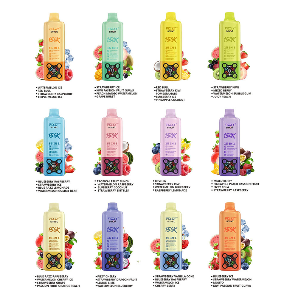 FIZZY Smart 15-in-1 Flavor 150K Puffs Disposable Vape Pen Pre-Filling E Cigarette EU Warehouse Bulk Wholesale
