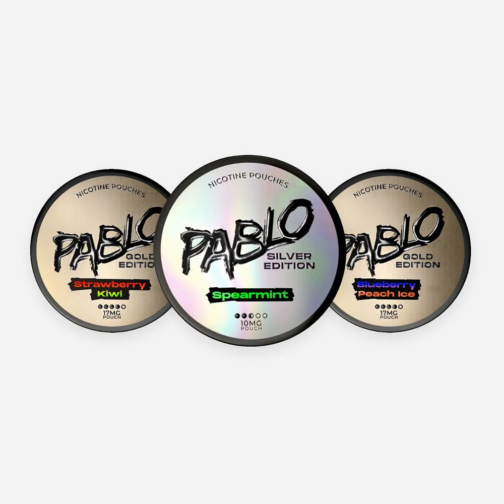 PABLO Nicotine Pouches Silver/Gold Edition Strong Nicopods 10/17/20/50mg Tobacco Free Bulk Wholesale