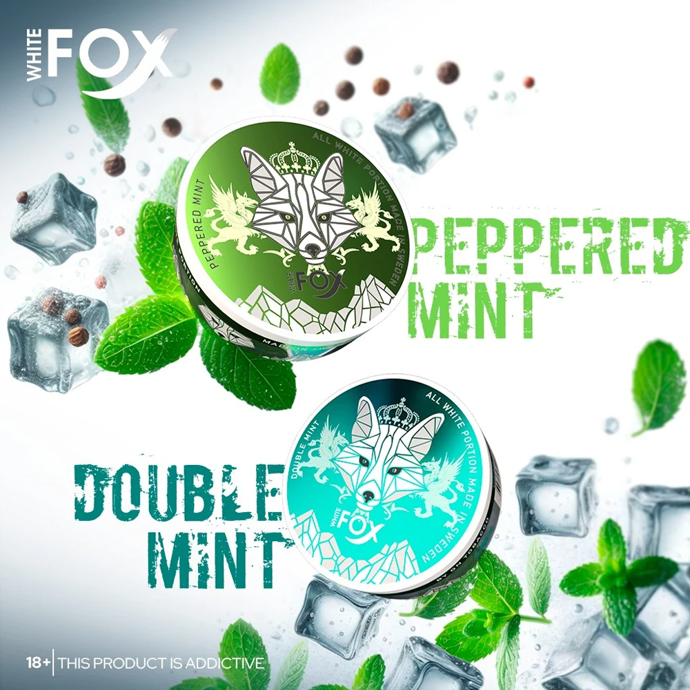 WHITE FOX Nicotine Pouches Strong Nicopods Nic Salts All White Portion Tobacco Free Bulk Wholesale