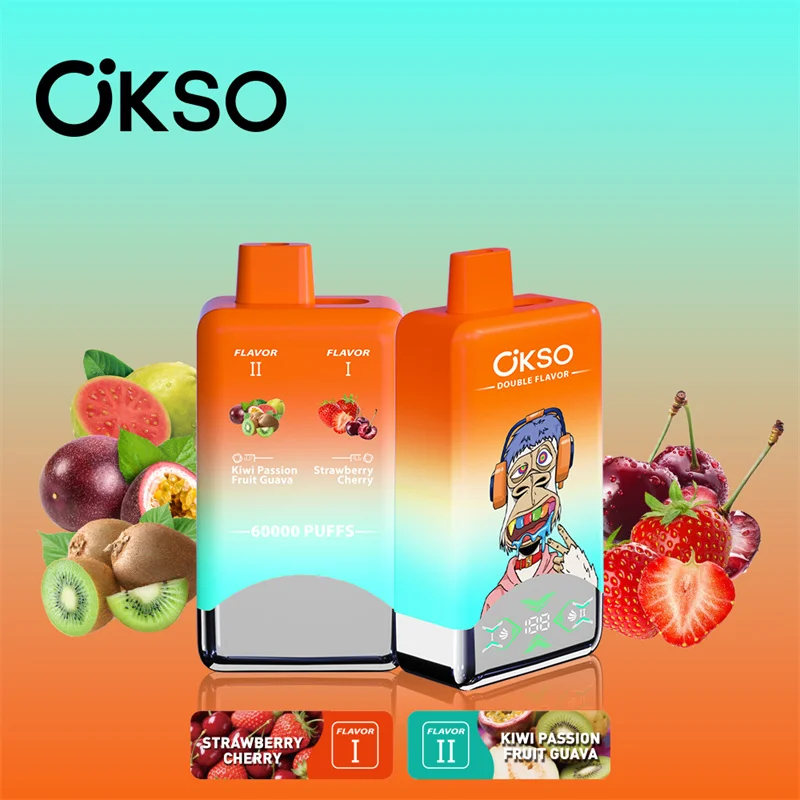 OKSO 2-in-1 Double Flavor 60K Puffs Disposable Vape Pen Pre-Filling E Cigarette CN Warehouse Bulk Wholesale