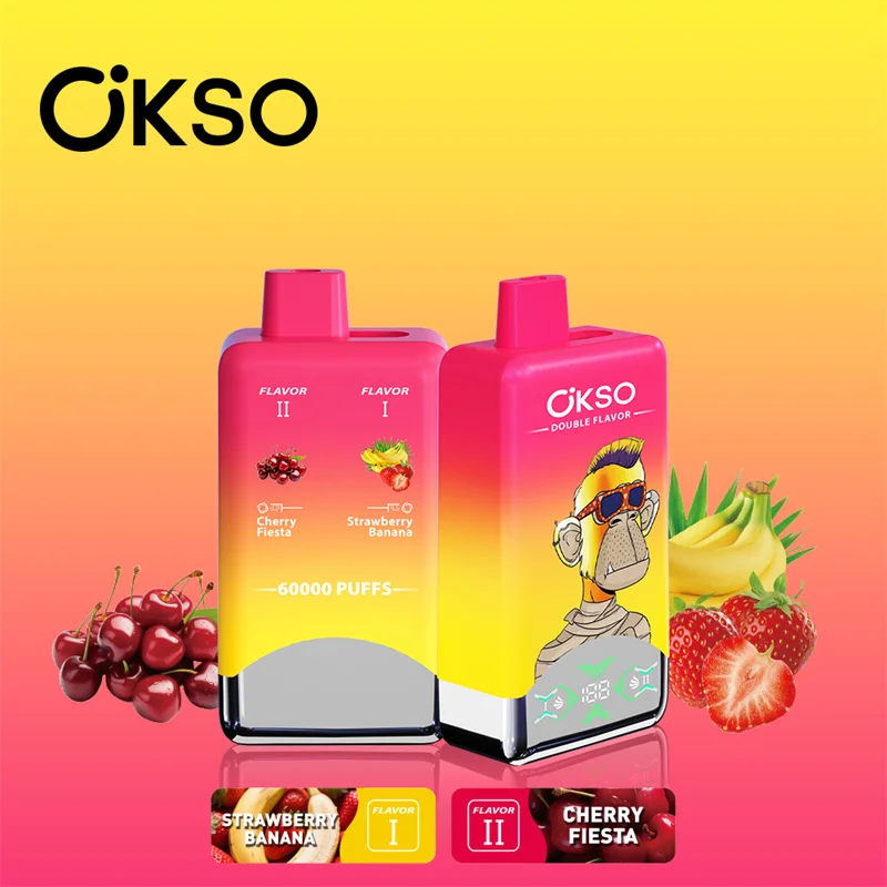 OKSO 2-in-1 Double Flavor 60K Puffs Disposable Vape Pen Pre-Filling E Cigarette CN Warehouse Bulk Wholesale