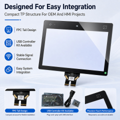 custom cover glass printing FPC and connector options for 15.6 inch touch panel