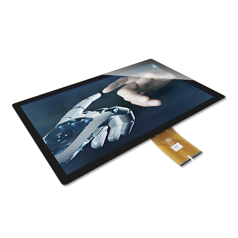 Structure du module tactile 27 pouces avec verre, capteur PCAP, adhésif optique et écran TFT-LCD