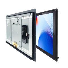 Vues avant et arrière du module tactile 31,5 pouces à collage optique intégral, avec afficheur LCD et cadre de montage.