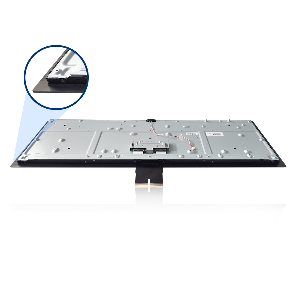 Module tactile barrette 33,8", vue arrière détaillée avec vue rapprochée du bord
