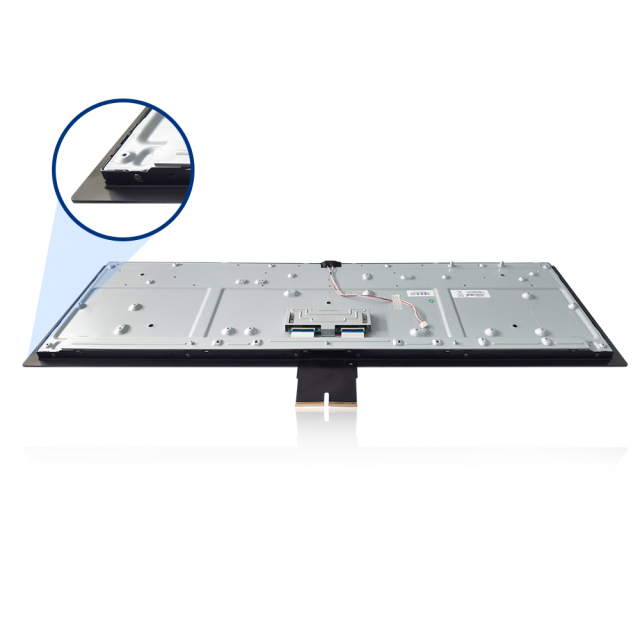 Module tactile barrette 33,8", vue arrière détaillée avec vue rapprochée du bord