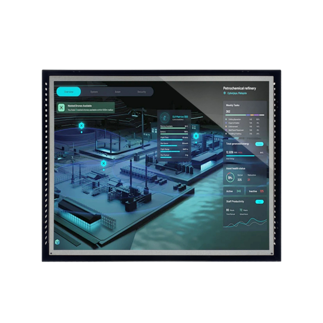 IP65 front-sealed industrial touch monitor with flat PCAP cover glass