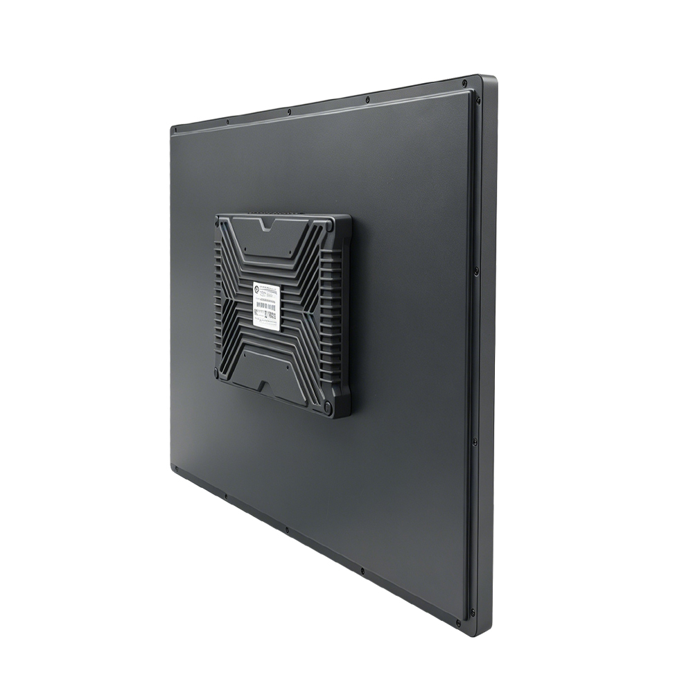 side view of outdoor vending machine touch monitor with slim housing