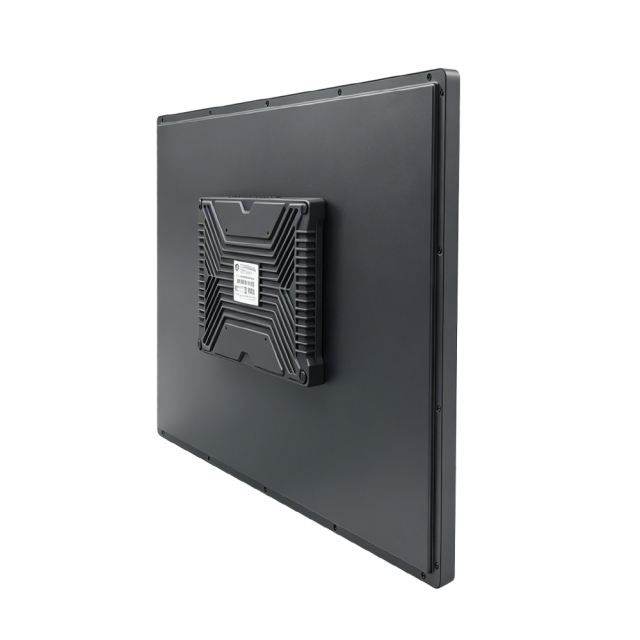 side view of outdoor vending machine touch monitor with slim housing