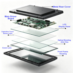 13.3 inch indoor touch monitor for commercial terminal