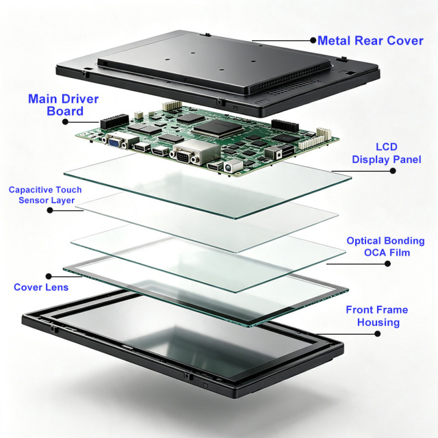 13.3 inch indoor touch monitor for commercial terminal