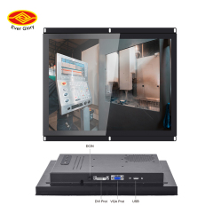 Rückseite des Open-Frame-Touchmonitors mit Einbaurahmen