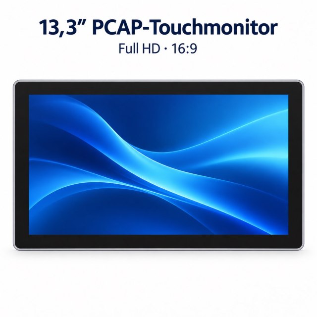 13,3-Zoll-Touchmonitor mit kapazitivem Touchscreen und Full-HD-Display im 16:9-Format