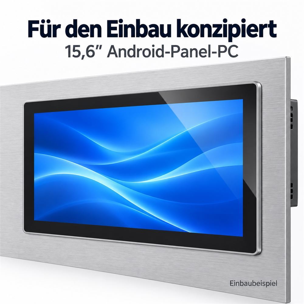 Einbaubeispiel des 15,6-Zoll-Android-Panel-PCs in einer Gerätefront