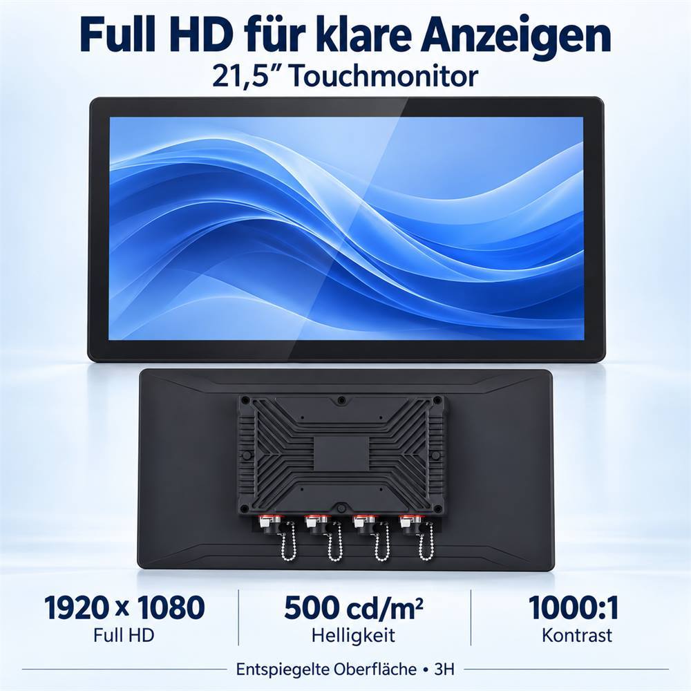 21,5 Zoll IP67-Touchmonitor für Anlagenvisualisierung