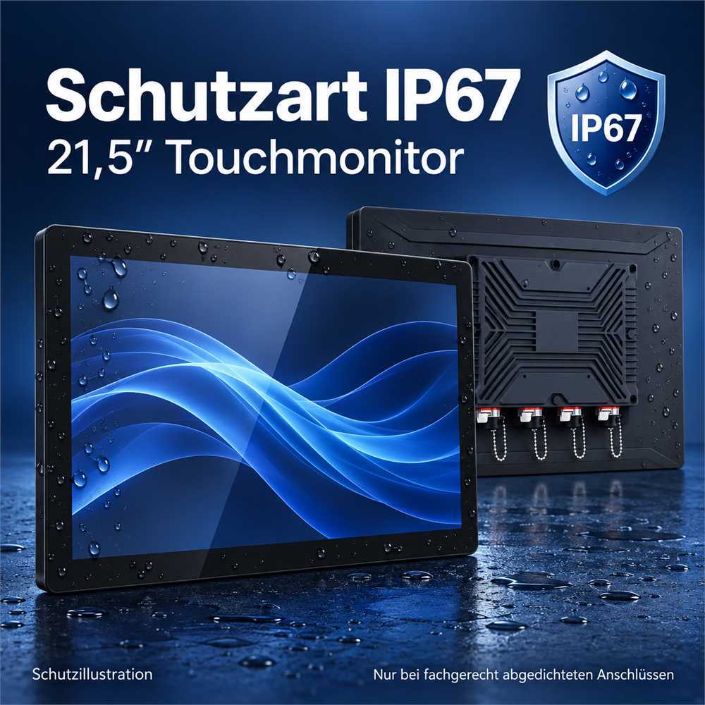 21,5 Zoll IP67-Touchmonitor für Anlagenvisualisierung
