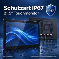 21,5 Zoll IP67-Touchmonitor für Anlagenvisualisierung
