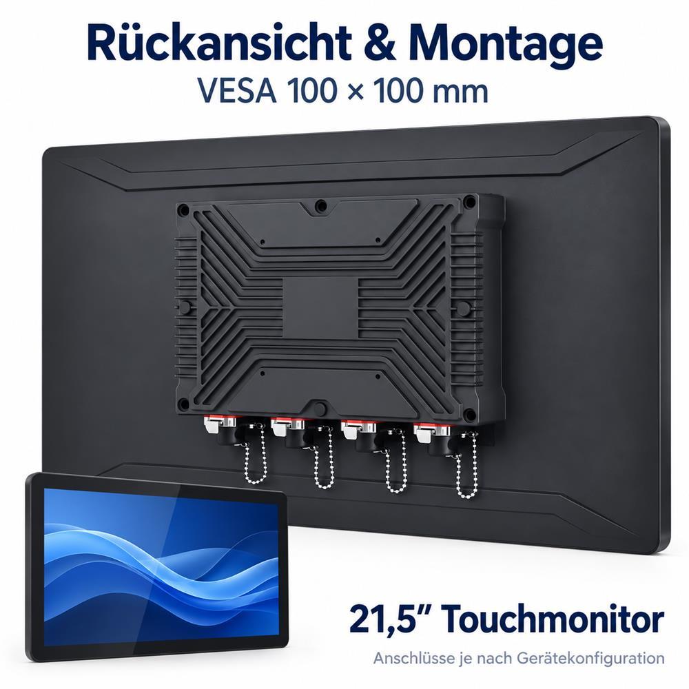 21,5 Zoll IP67-Touchmonitor für Anlagenvisualisierung