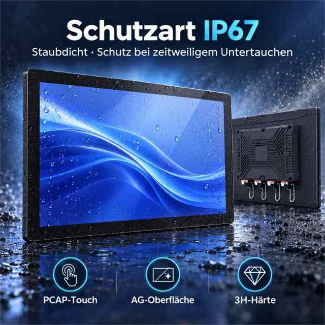 IP67 geschützter 27 Zoll PCAP-Touchmonitor mit AG-Oberfläche