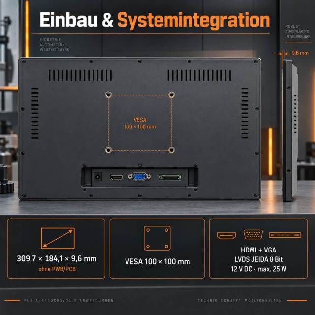 13,3 Zoll High-Brightness Touchmonitor in einer hellen Baumaschinenkabine