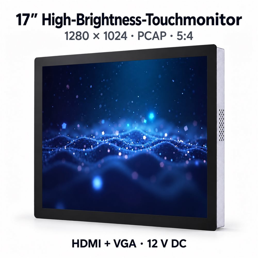 17 Zoll High-Brightness Einbau-Touchmonitor mit PCAP und 5:4-Display