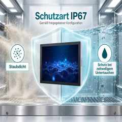 Explosionsdarstellung des 21,5 Zoll Touchmonitors mit VESA, HDMI, VGA und LVDS