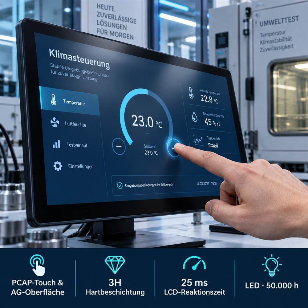 Full-HD Touchmonitor mit konfigurierbarer Helligkeit bis 1000 cd/m²
