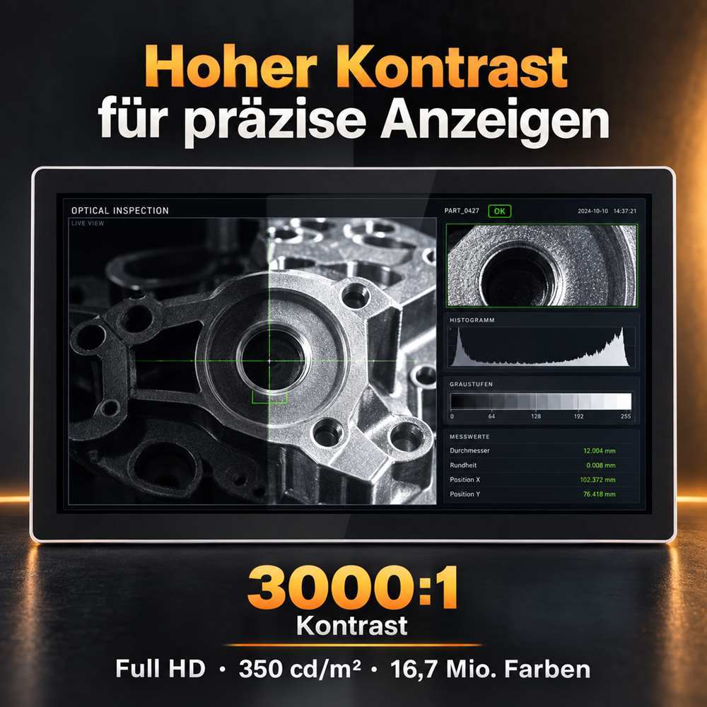 15,6 Zoll Full-HD PCAP-Touchmonitor im 16:9-Format für industrielle Host-Systeme