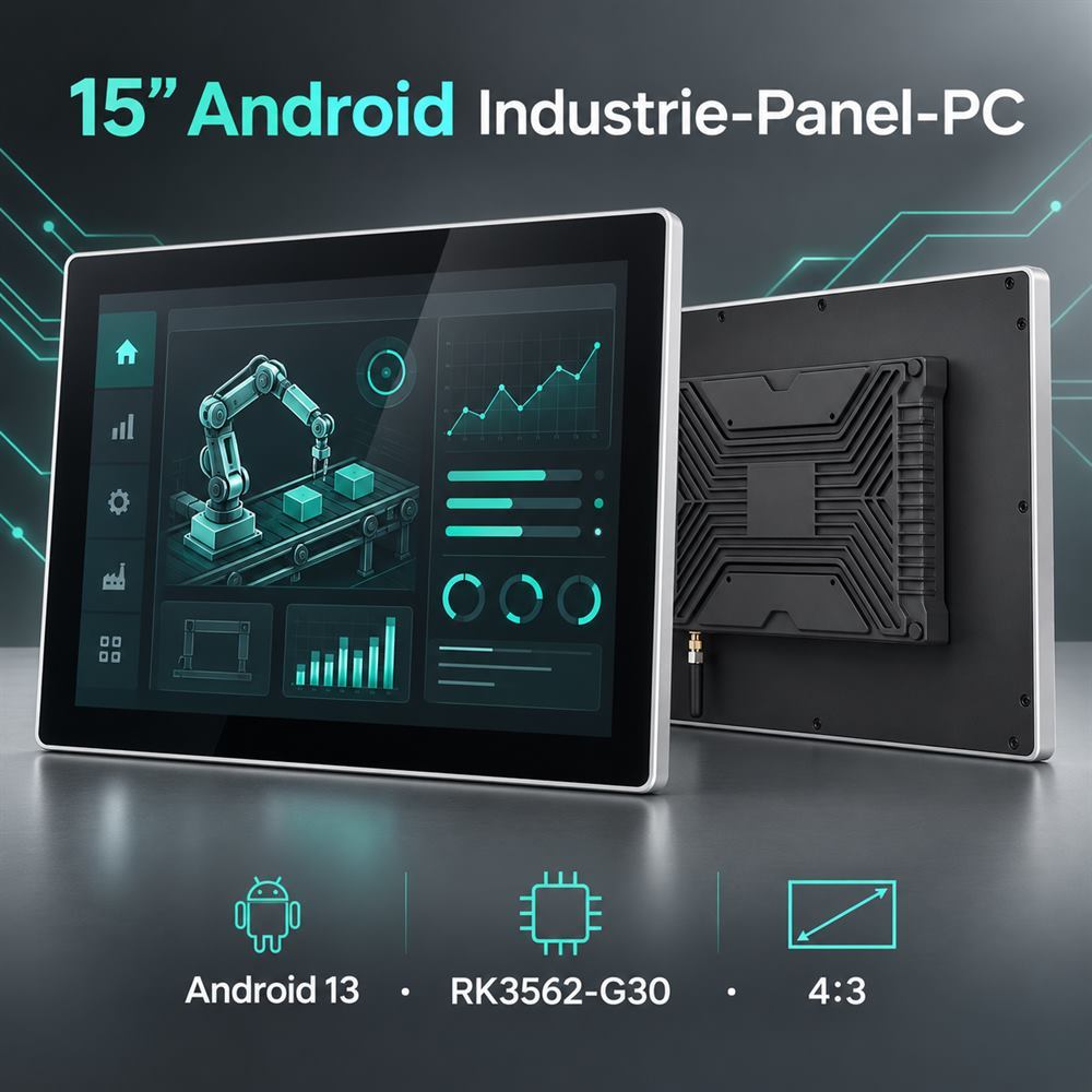 15 Zoll Android Industrie-Panel-PC mit Android 13 und RK3562-G30