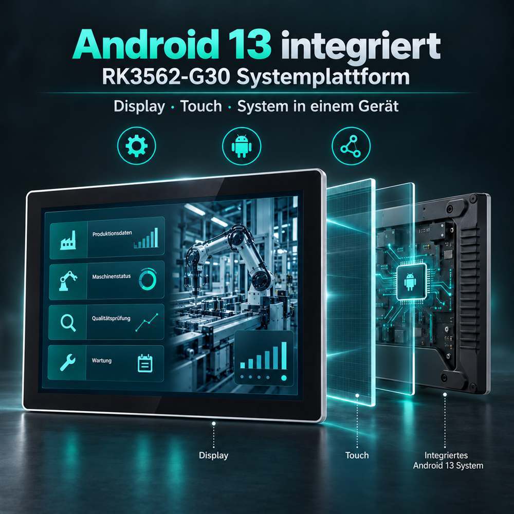 15 Zoll Android Panel-PC mit integriertem Display, PCAP-Touch und System