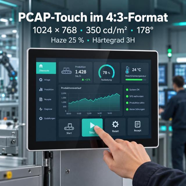 15 Zoll Android Panel-PC mit PCAP-Touch und 1024 × 768 Pixeln