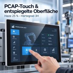 Rückseite des 15 Zoll Industrie-Touchmonitors mit VESA, HDMI und VGA