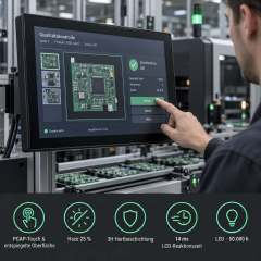 18,5 Zoll PCAP Touchmonitor mit Haze 25 Prozent und 3H-Hartbeschichtung