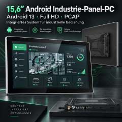 15,6 Zoll Android Industrie-Panel-PC mit Full HD, PCAP und integriertem Android 13