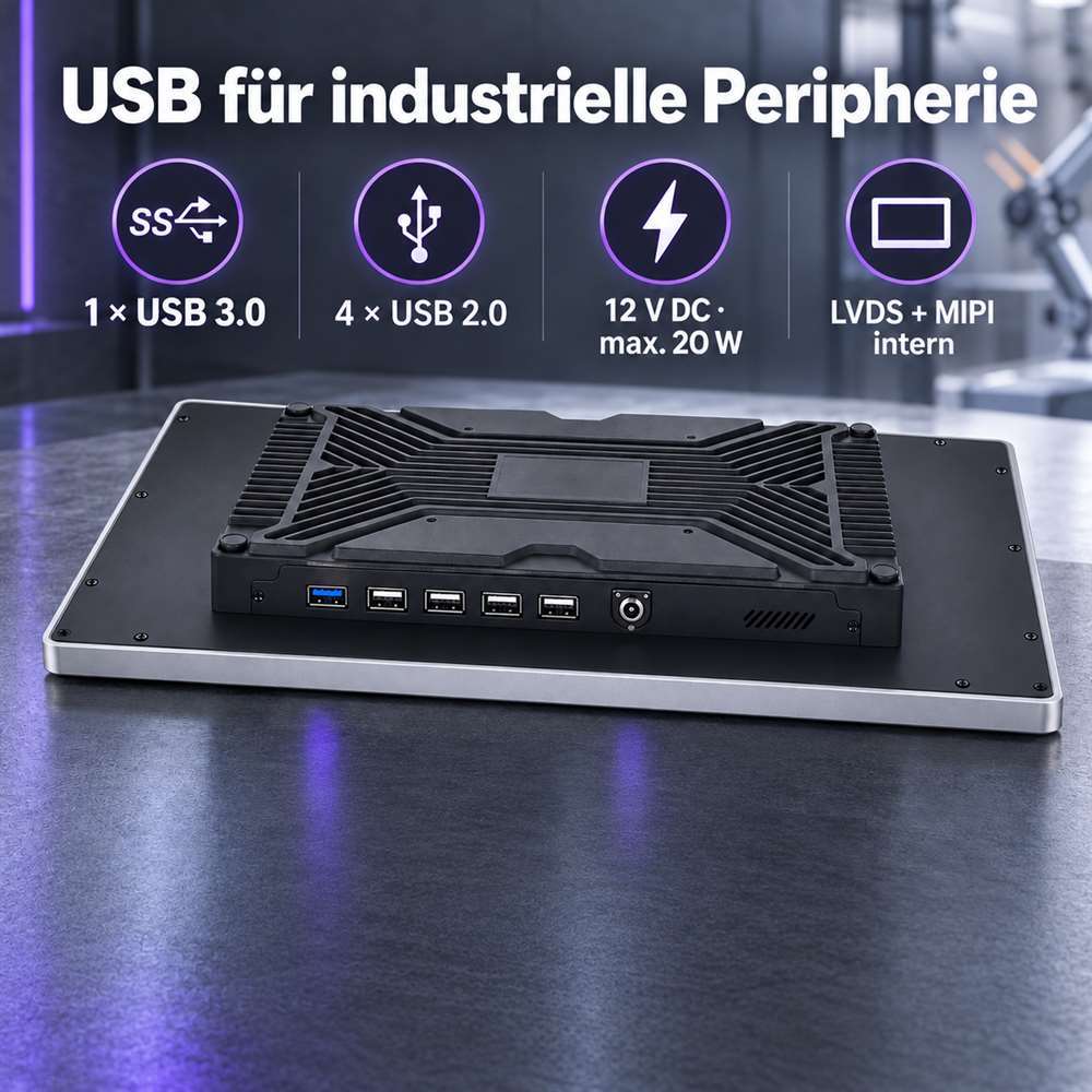17 Zoll Android Panel-PC mit einem USB 3.0 und vier USB 2.0 Anschlüssen