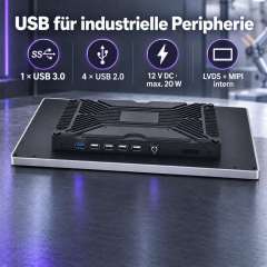 17 Zoll Android Panel-PC mit einem USB 3.0 und vier USB 2.0 Anschlüssen