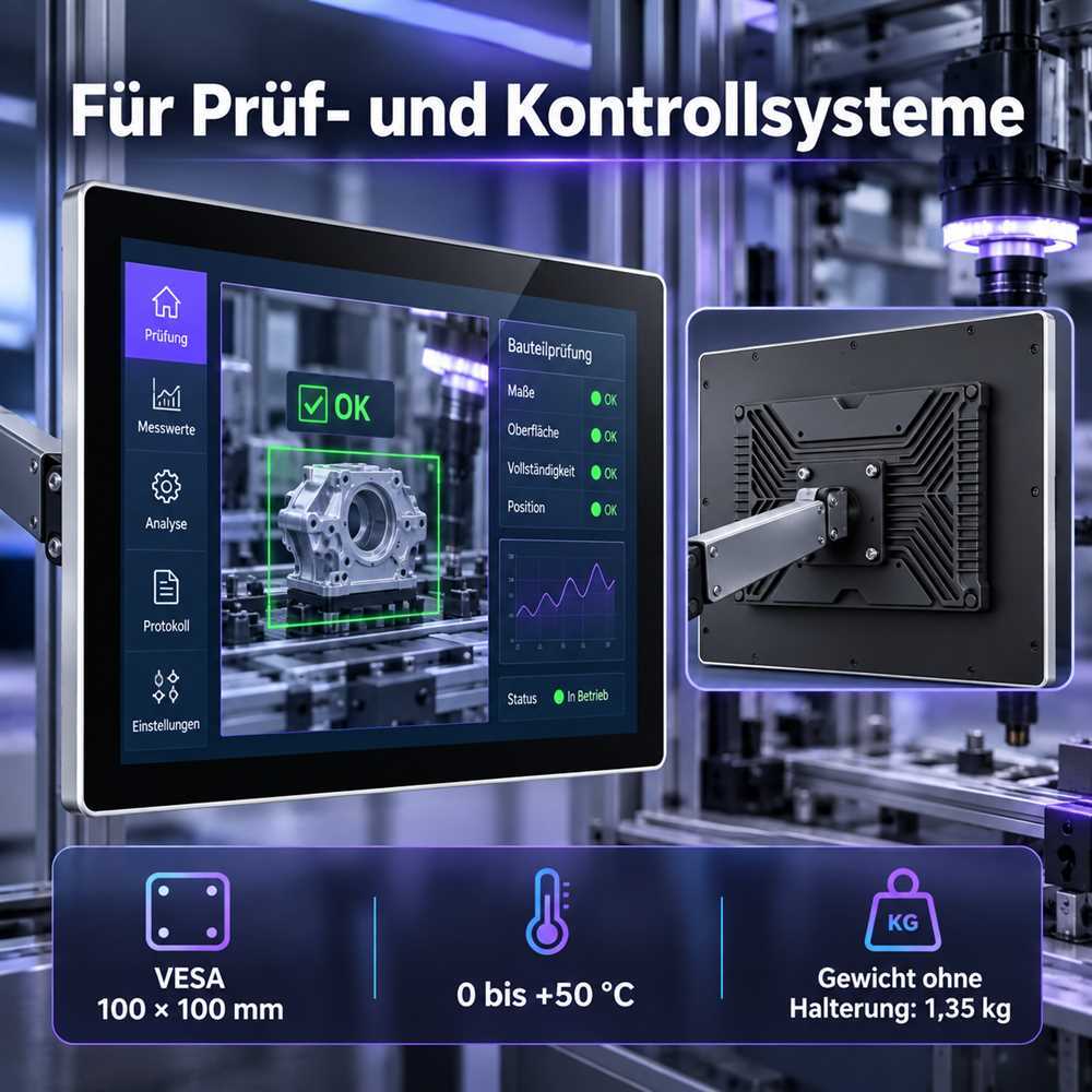 17 Zoll Android Industrie-Panel-PC mit VESA 100 × 100 mm für Prüf- und Kontrollsysteme