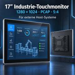 17 Zoll Industrie-Touchmonitor im 5:4-Format mit PCAP und 1280 × 1024 Pixeln