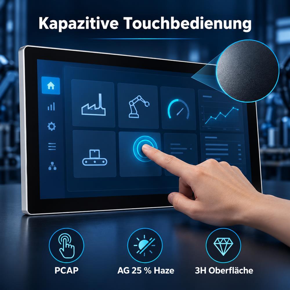 Kapazitiver 18,5 Zoll Android Panel-PC mit AG 25 Prozent Haze und 3H-Oberfläche
