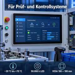 18,5 Zoll Android Industrie-Panel-PC für Prüf- und Kontrollsysteme mit VESA 100 × 100 mm