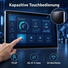 Kapazitiver 18,5 Zoll Touchmonitor mit AG 25 Prozent Haze und 3H-Oberfläche