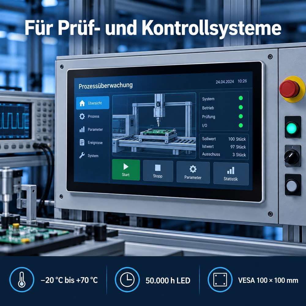 18,5 Zoll Industrie-Touchmonitor in einem Prüf- und Kontrollsystem